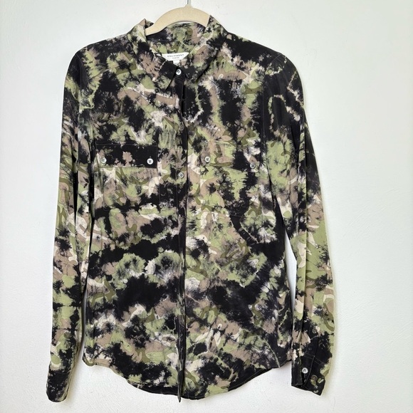 EQUIPMENT FEMME Silk Blouse Camo Batik Tie Die Multicolor S - Picture 1 of 17